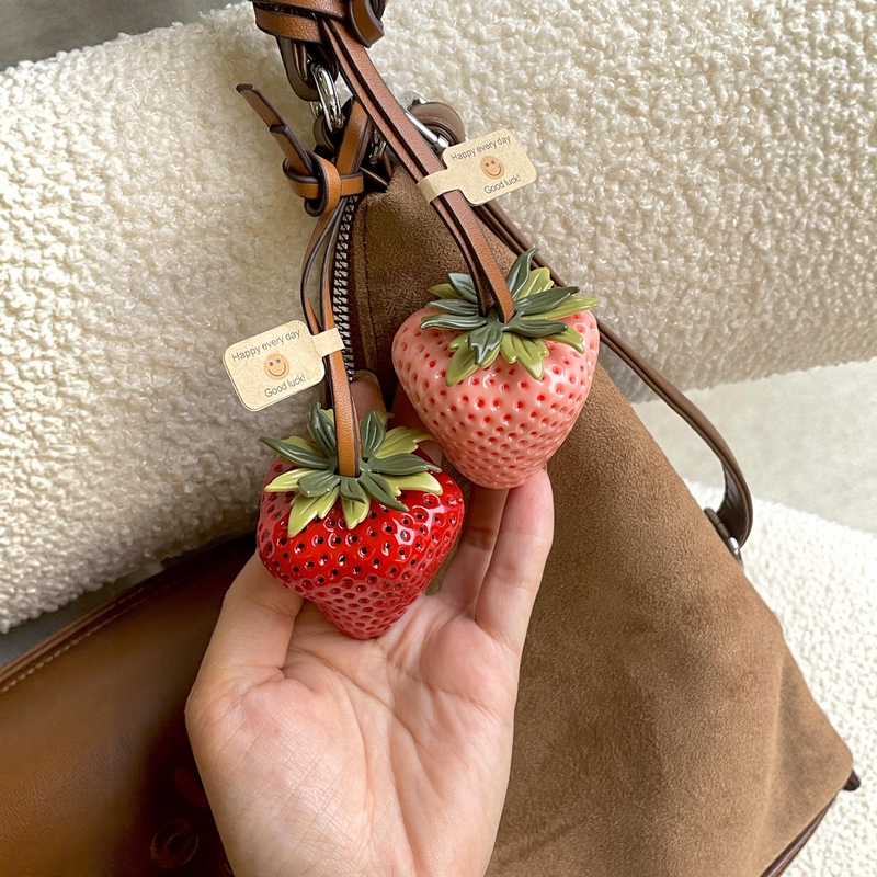 I Hope You Have a Blast! Strawberry Bag Pendant, Large 3D Keychain, Fruit-Shaped Bag Decoration, 2026 New Model