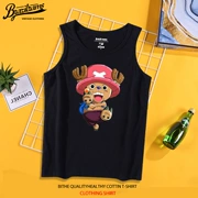 Áo vest vua hải lý nam thương hiệu thủy triều rung siêu lửa 乔巴 áo thun cotton giản dị dành cho sinh viên mùa hè - Áo vest cotton