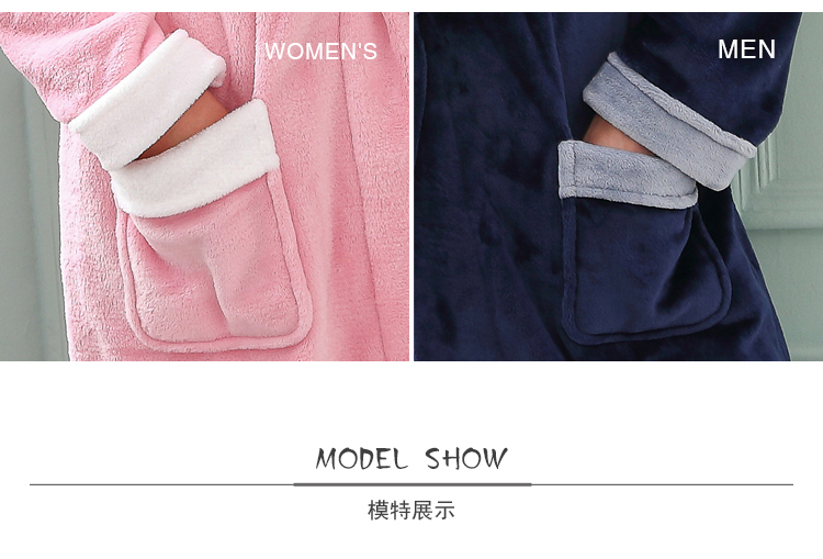 Mùa đông san hô nhung vài chiếc áo ngủ nữ dài flannel áo choàng tắm nam áo choàng dày đồ ngủ mùa xuân và mùa thu dịch vụ nhà áo khoác ngủ