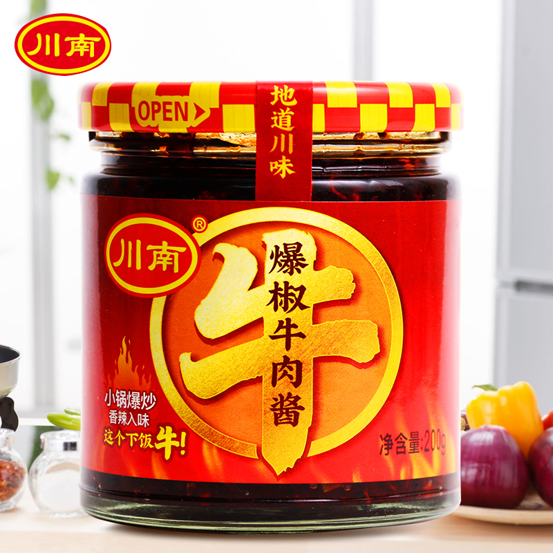 Sichuan Nan Popcorn Beef Sauce 200g Sichuan Teprolific and spicy beef sauce mixed with mixed noodles with a sauce and spicy sauce seasonings