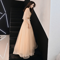 Evening dress female 2021 New banquet host temperament celebrity long party dress socialite party dress dress