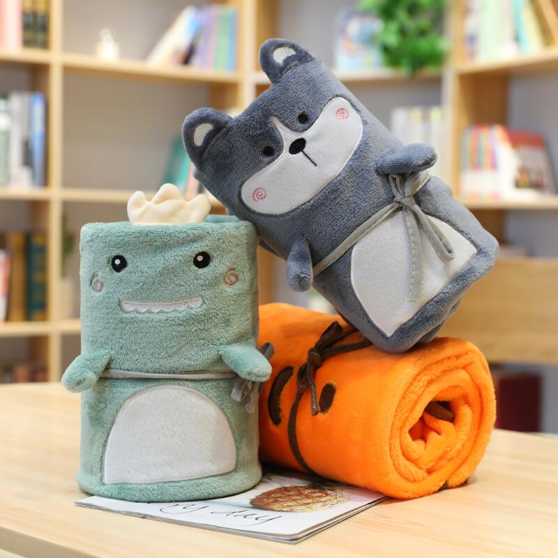 Cartoon small blanket flannel blanket single nap blanket lunch break small quilt office air conditioning blanket summer thin section