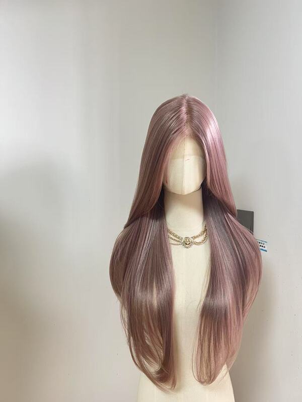 Qingchu Diary Pink Brown Broken 70cm High-End Lace Straight Hair