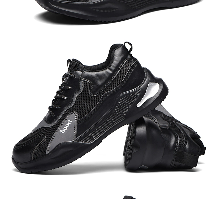 Labor protection shoes for men, breathable, deodorant, lightweight safety shoes, anti-smash, anti-puncture, steel toe, soft sole, non-slip, wear-resistant work shoes