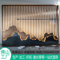Customized stainless steel landscape rockery screen outdoor Villa courtyard hotel lobby background wall Sales Department partition wall