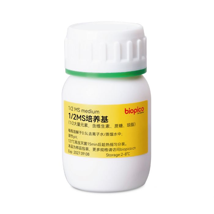 【样品】1/2MS培养基含1/2大量元素含维生素蔗糖琼脂0.5L/瓶