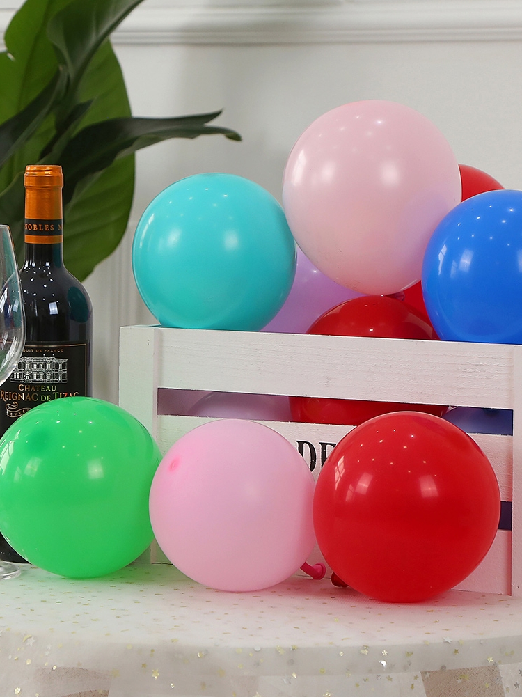 Thickened 5 inch matte round small balloon trumpet balloon Wedding birthday celebration Children's grid shaped balloon