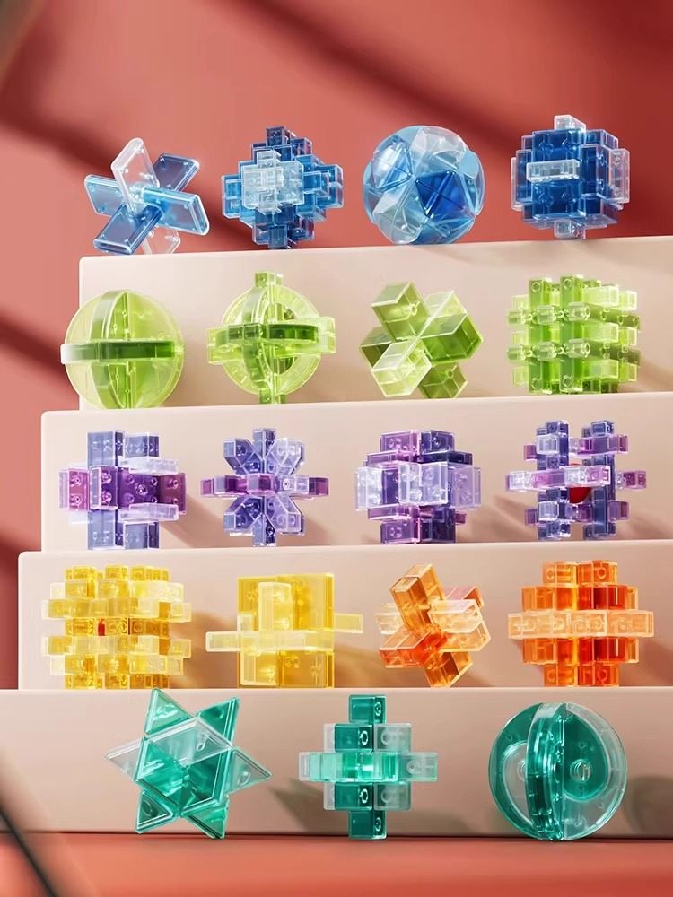 Twelve-Hour Lu Ban Lock Kongming Lock Complete Set of Educational Toys for 8 to 12-Year-Old Elementary School Boys and Girls Birthday Gift