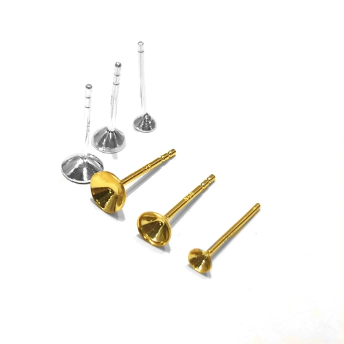 雅庄 Серебряные украшения 925 Серебряные серебряные серебряные серьги аксессуары 3 4 5 мм стакана игло