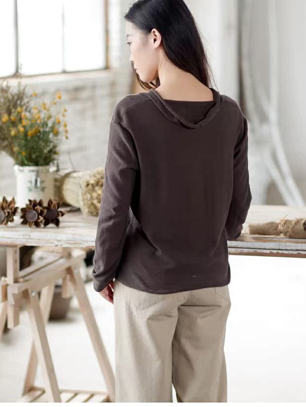 Áo len nữ mùa xuân 2018 chính hãng Siqin Adani không màu và vô vị áo len thổ cẩm