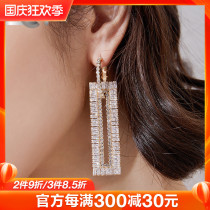 Earrings earrings female long temperament 2021 New Round face suitable for female sterling silver senior sense French Net red ear ornaments