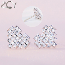 Earrings full of diamond love high-end simple design exquisite fashion personality French Japanese and Korean earrings female 2021 ear clip