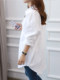 Designed white shirt for women new 2025 autumn BF style casual loose and versatile mid-length long-sleeved shirt