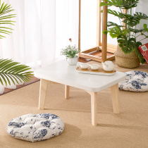 Solid wood small table Nordic modern bay window table simple tatami coffee table white window sill balcony square low table