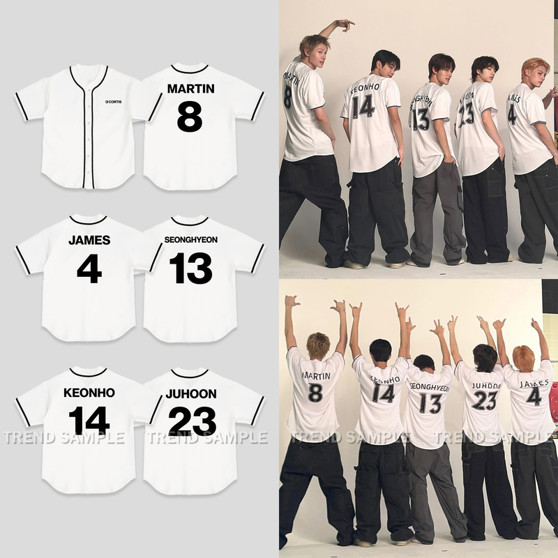 Cortis Martin Martin Same Style Merchandise Baseball Jacket Cardigan Support Clothing Unisex Fashion Loose Short-Sleeve T-Shirt
