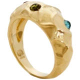 Spot Gemisland French Green Wild Fairy Emersians Pravanotic Natural Stone Tourmaline Texture Texture Golding Ring