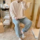 MJ Fleece-311061 Абрикос (синие брюки)