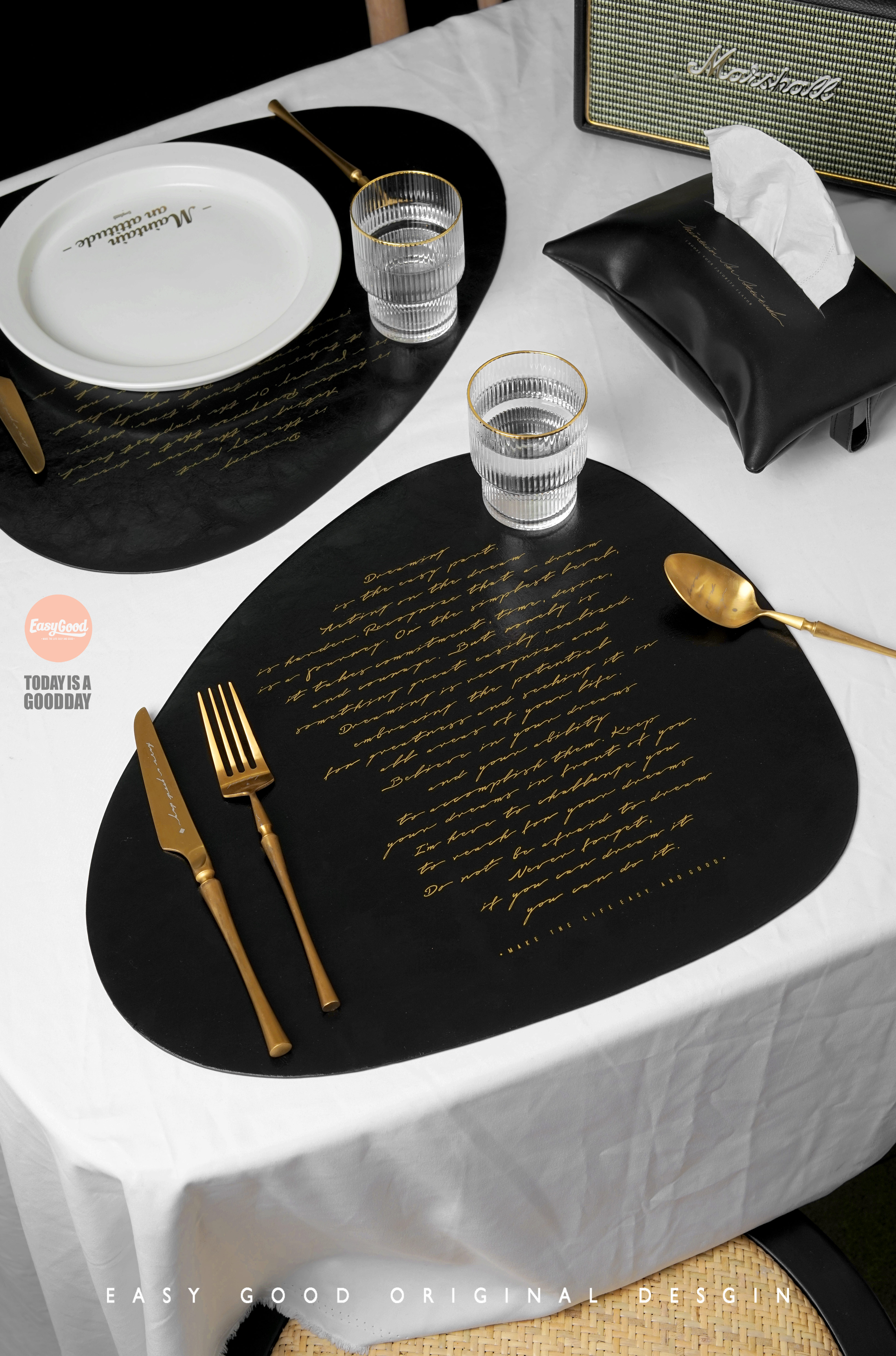 EG Nordic ins extremely minimalist irregular table top heat insulation cushion leather cup cushion mouse cup cushion pan dining cushion-Taobao