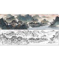 HD Fengjing Gongbi Bi Shanshui Bai Draft Big Big Banner Splendid Shenzhou используется в качестве копии копии L739