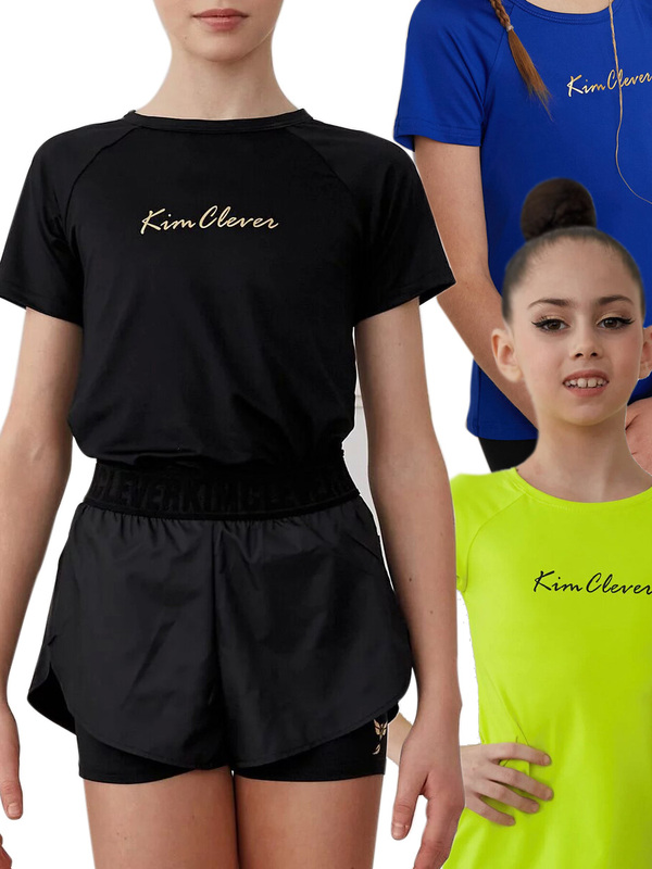 Russian Kim Clever Short-Sleeved T-Shirt for Rhythmic Gymnastics Training, Comfortable and Breathable, Slightly Small