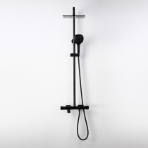 German LFSTN Nordic thermostatic black shower head suit full copper frosted matt shower head booster nozzle