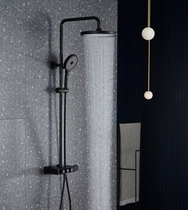 Bubble bathroom black shower shower set surface mounted home bathroom all copper lift booster shower head bath hot and cold