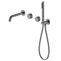 Bubble bathroom minimalist dark wall-mounted bathtub faucet gun gray full copper tank side faucet black white