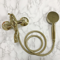 Bubble Bath hot and cold double handle Hung Wall Bathtub Tap Shower with Euro-style golden retro tap bathtub