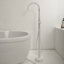 Bubble bathroom all copper floor-standing bathtub faucet hot and cold cylinder side vertical white bathroom surface mounted shower faucet