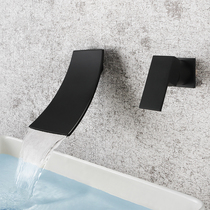 Bubble Bath Full Copper Sublight Black fit waterfall tap concealed in wall-style single-bath hot water tap