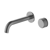 Bubble bathroom all-copper wall-mounted cold and hot water faucet black concealed washbasin embedded washbasin gun gray