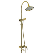 Bubble bathroom full copper hot and cold European classical golden shower shower set shower faucet luxury shower