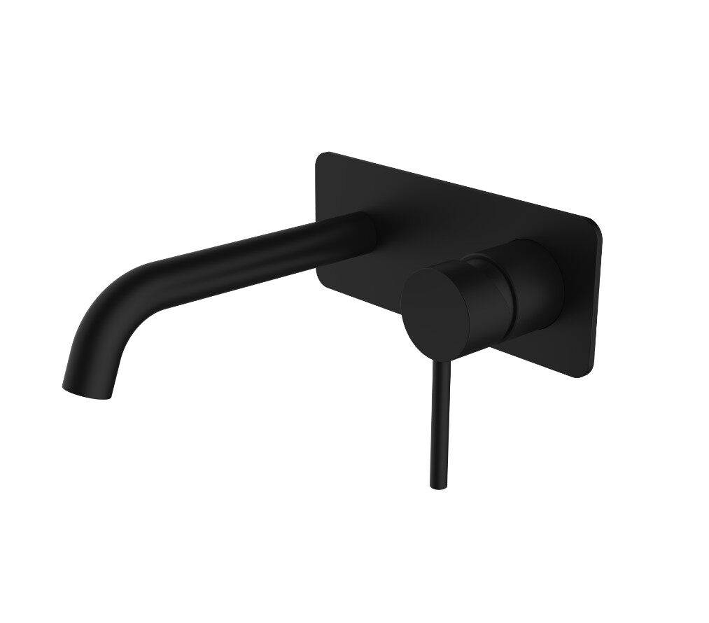 All copper black concealed basin faucet pre-embedded wall faucet hot and cold hidden wall outlet faucet