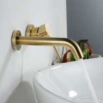 Bubble bathroom concealed into the wall basin retro faucet all copper cold and hot water wall water outlet drawing gold faucet