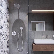 Full copper concealed shower head shower head shower nozzle shower nozzle shower suit hot and cold round shower head suit