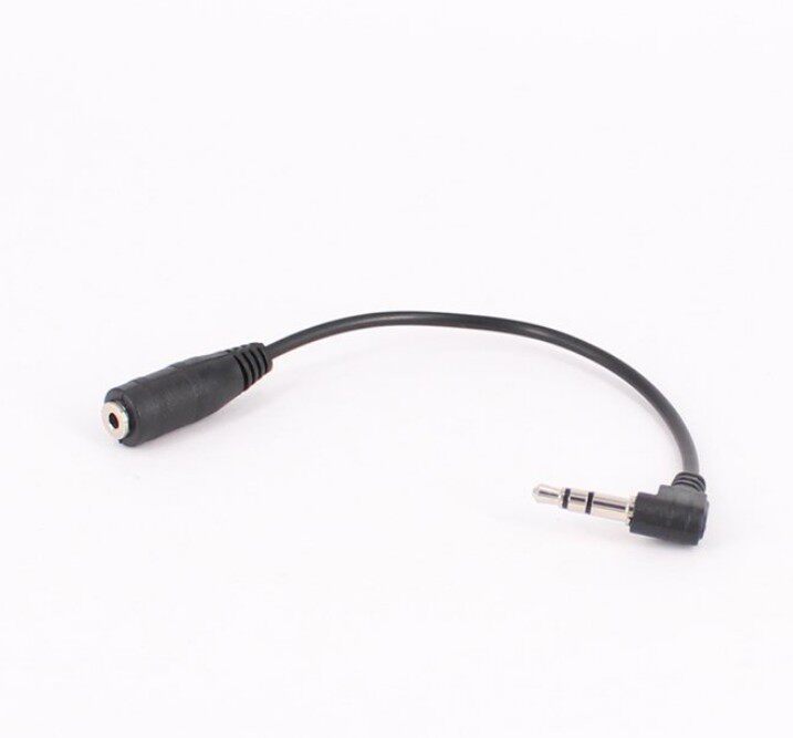Headphone adapter 3 5mm male elbow to 2 5mm female adapter plug large to small 90° audio adapter cable