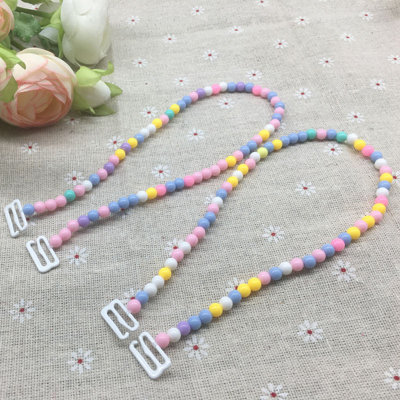 New beaded shoulder straps women's dress bra accessories colorful jelly imitation pearl stretch underwear straps