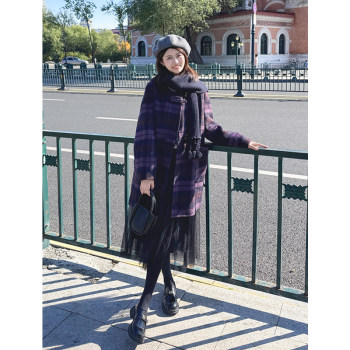 紫璐莱暖冬信笺~复古设计感可拆卸围巾羊毛羊驼毛双面呢大衣女38X