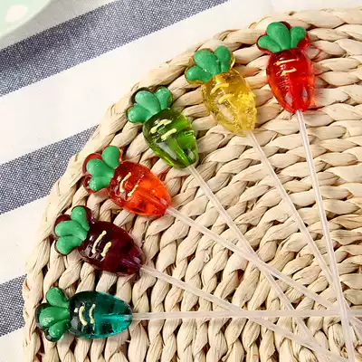 Long pole crystal radish lollipop New Year's gift Cute shape happy candy Christmas gift 20 pcs