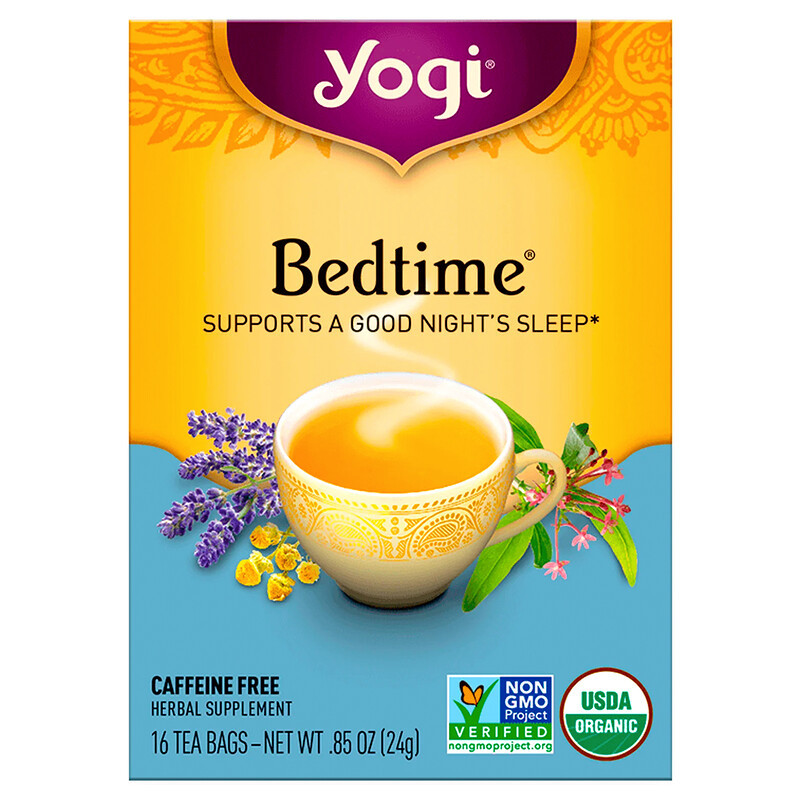 Yogi Tea Herbal Bedtime Tea Does Not Contain Coffee Extract, 16 Tea Bags, Passion Fruit, Chamomile, Cardamom and Cinnamon