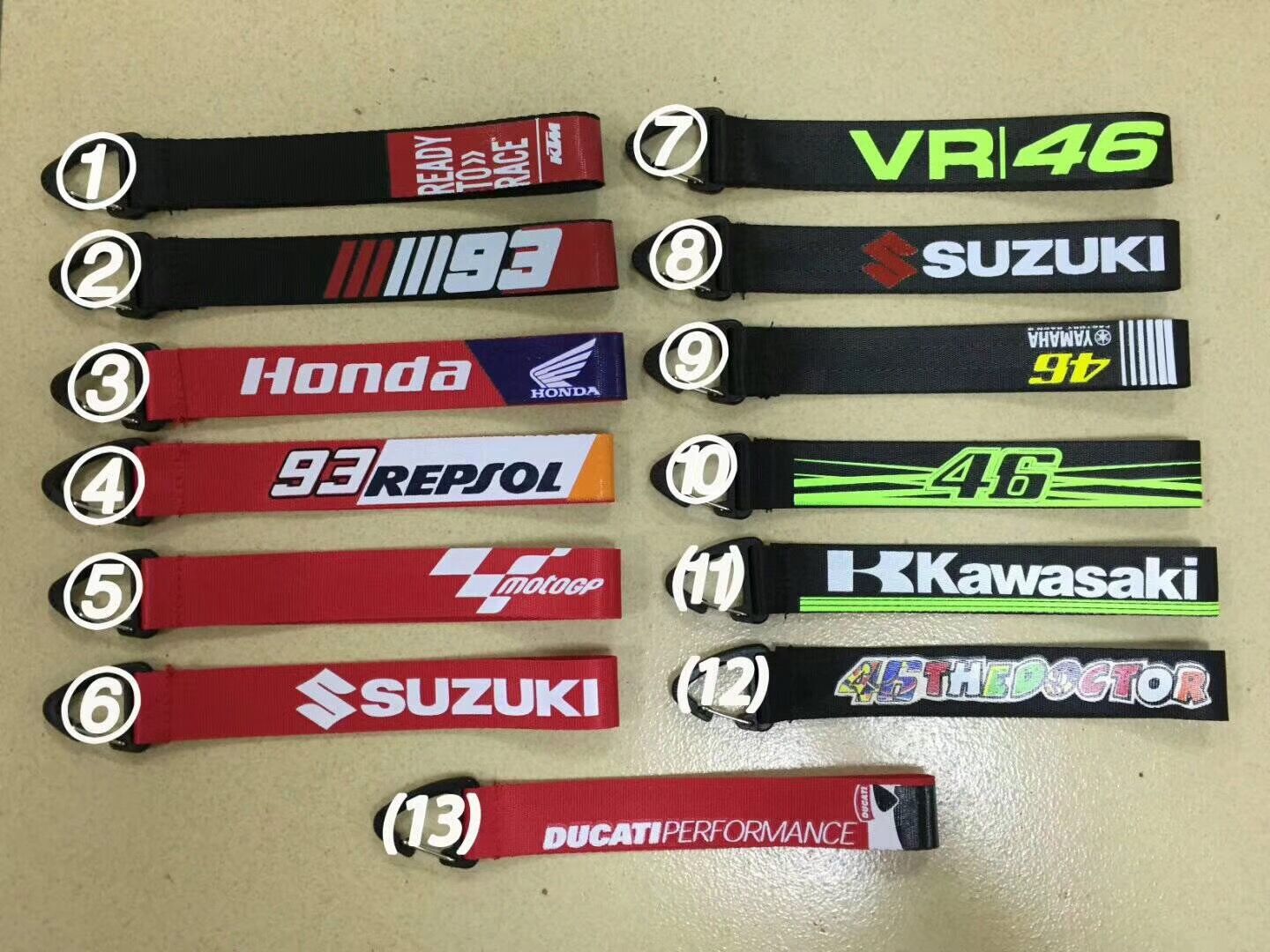 MOTO GP No 46 printed motorcycle fan modified keychain Lanyard key ring Key chain pendant
