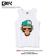 Khỉ in áo vest nam không tay cỡ lớn thả lỏng thể thao giải trí vest vai đường phố thời trang hip hop cotton - Áo vest cotton áo khoác blazer nam hàn quốc