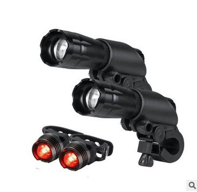 Mountain Bike Bicycle Headlight Bicycle Taillight Highlight Cycling Flashlight Headlight Jewel Taillight Double Set