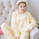 - Mây nhung với bộ đồ ngủ bằng lông cừu san hô Bộ đồ ngủ mùa đông dành cho nữ bộ jumpsuit hoạt hình cho bé và mẹ