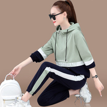 2020 new sports set womens spring and autumn running clothes Net Red fashion foreign style long sleeve casual wear two sets