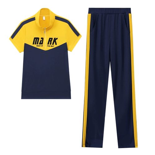 Спортивный костюм, модный комплект для отдыха, коллекция 2021, для бега, в западном стиле, облегающий крой, короткий рукав