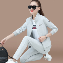 Sports set women Spring and Autumn 2020 new casual running clothes fashion large size loose long sleeve sweater three sets tide
