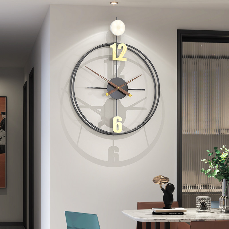 Light extravagant minimalist watches and clocks Home living room minimalist modern atmosphere Fashion light extravaganza Clock art creative decoration hanging wall