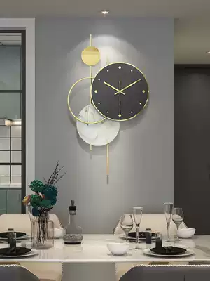 Watch wall clock living room household fashion clock wall hanging simple modern net red Nordic light luxury decoration personality creativity