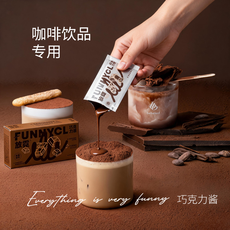 0-Fat Chocolate Spread in Individual Packets, Suitable for Spreading on Toast, Coffee, Milk Tea, Baking, and as a Cocoa Spread